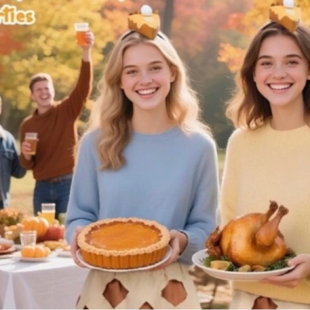 Women's Funny Pumpkin Pie Food Hat Thanksgiving🦋